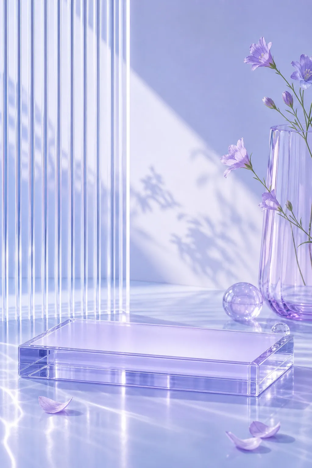 Purple Acrylic Podium Product Display Scene｜AI Image Generation Prompts