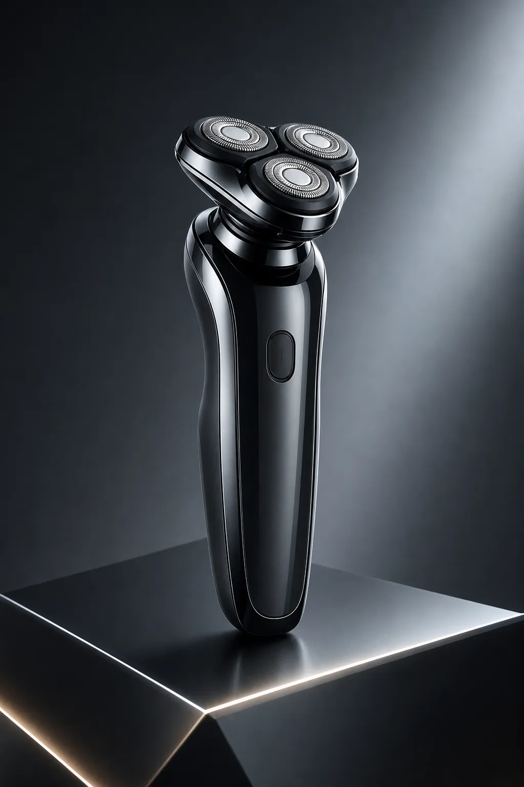 Black Electric Shaver with Triple Rotary Heads｜AI Image Generation Prompts