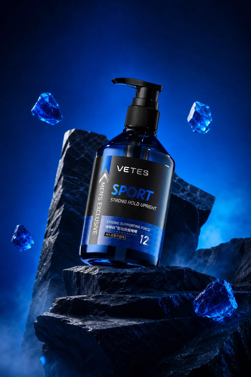 Vetes Sport Strong Hold Upright Mens Hair Gel Bottle｜AI Image Generation Prompts