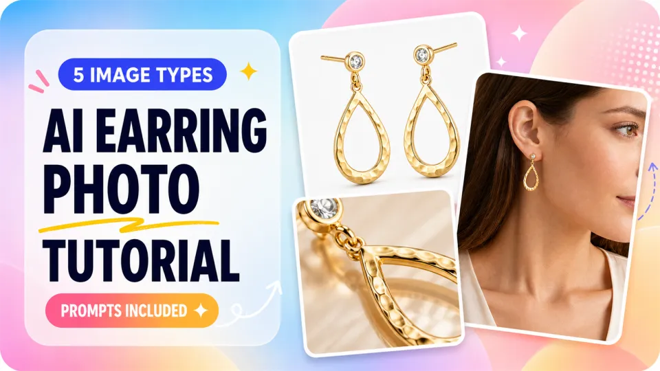 How to photograph Amazon earrings? A 2026 guide to white‑background images, reflection‑free shots, and AI‑generated wearing photos.