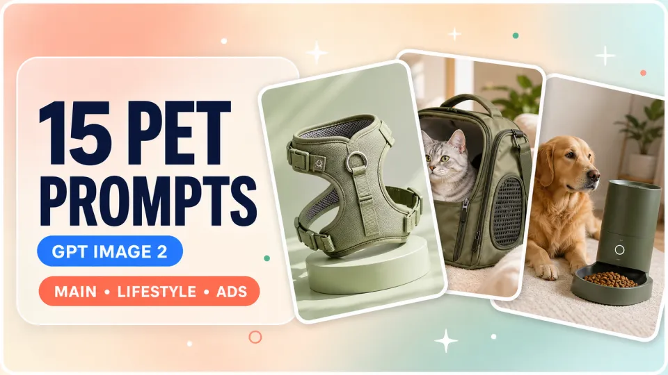2026 Pet Industry GPT Image 2 E-commerce Image Generation Prompt: 15 Templates for Main Images, Scene Shots, and Advertisements