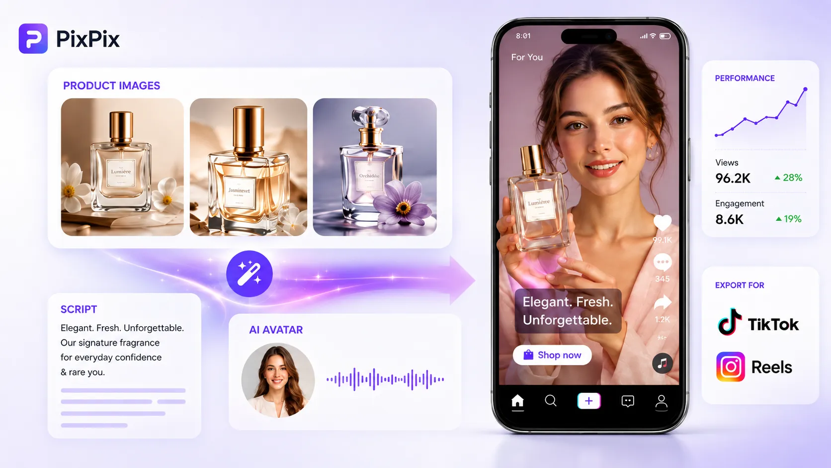 PixPix launches a livestream‑to‑sale video feature: product images can now be used to directly generate TikTok and Reels marketing videos.