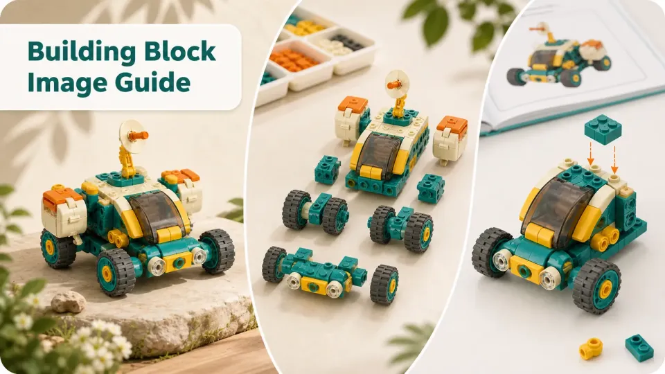 How to create product images for Amazon’s children’s building block sets? A guide to ensuring consistency across the completed, disassembled, and assembly‑step visuals.