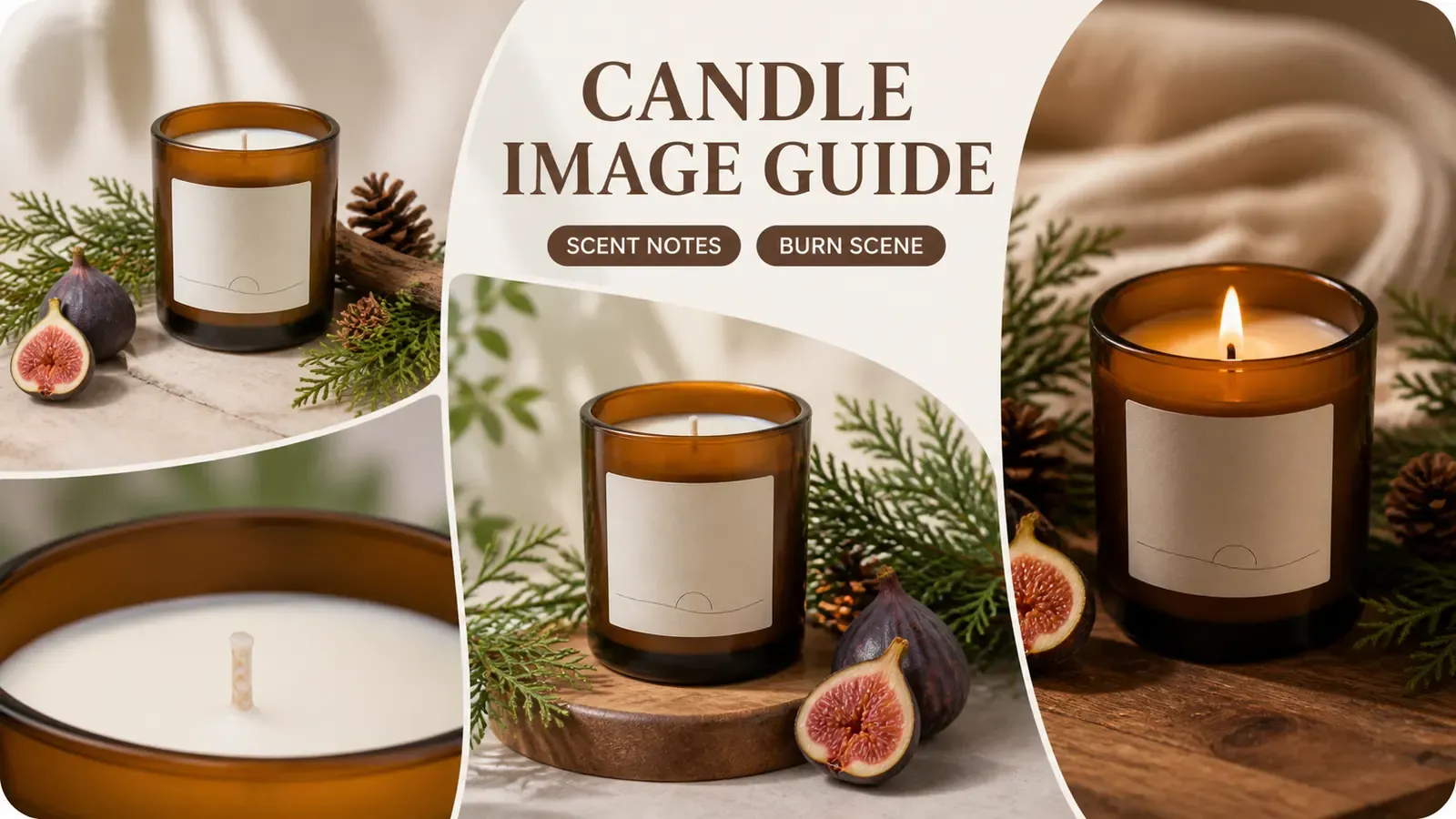 How should you photograph Etsy scented candle listings? A guide to showcasing fragrance, size, and the ideal setting for burning.