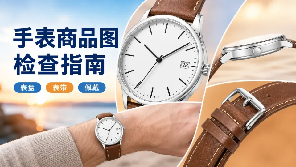 How to create product images for Google Shopping watches? A guide to checking the proportions of the watch face, strap, and overall wear.