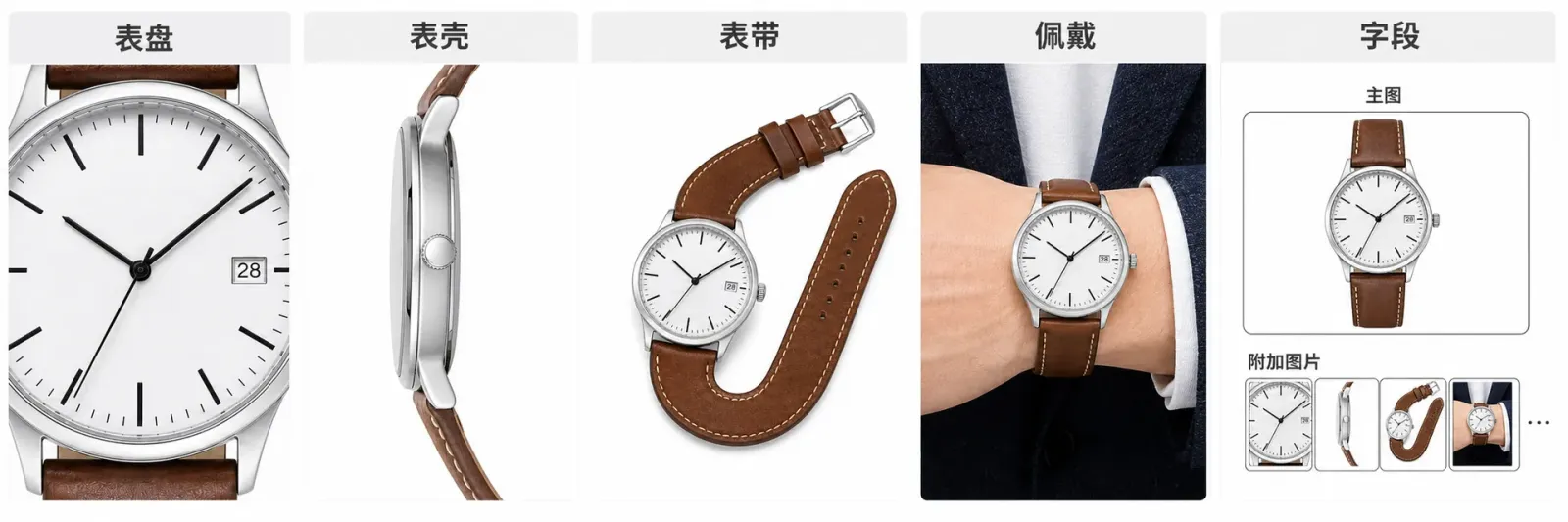 从表盘近读到商品字段的手表验收路径 手表表盘信息表壳表冠表带闭合佩戴比例和主图字段五项验收