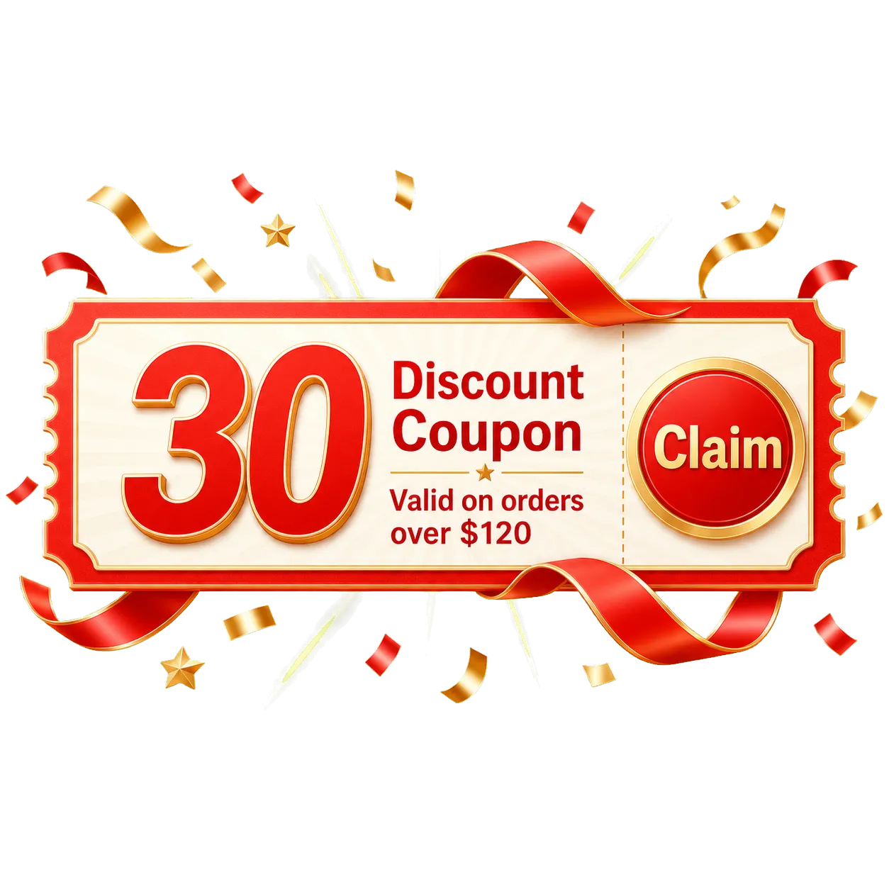 Red 30 Yuan Discount Coupon Banner｜AI Image Generation Prompts