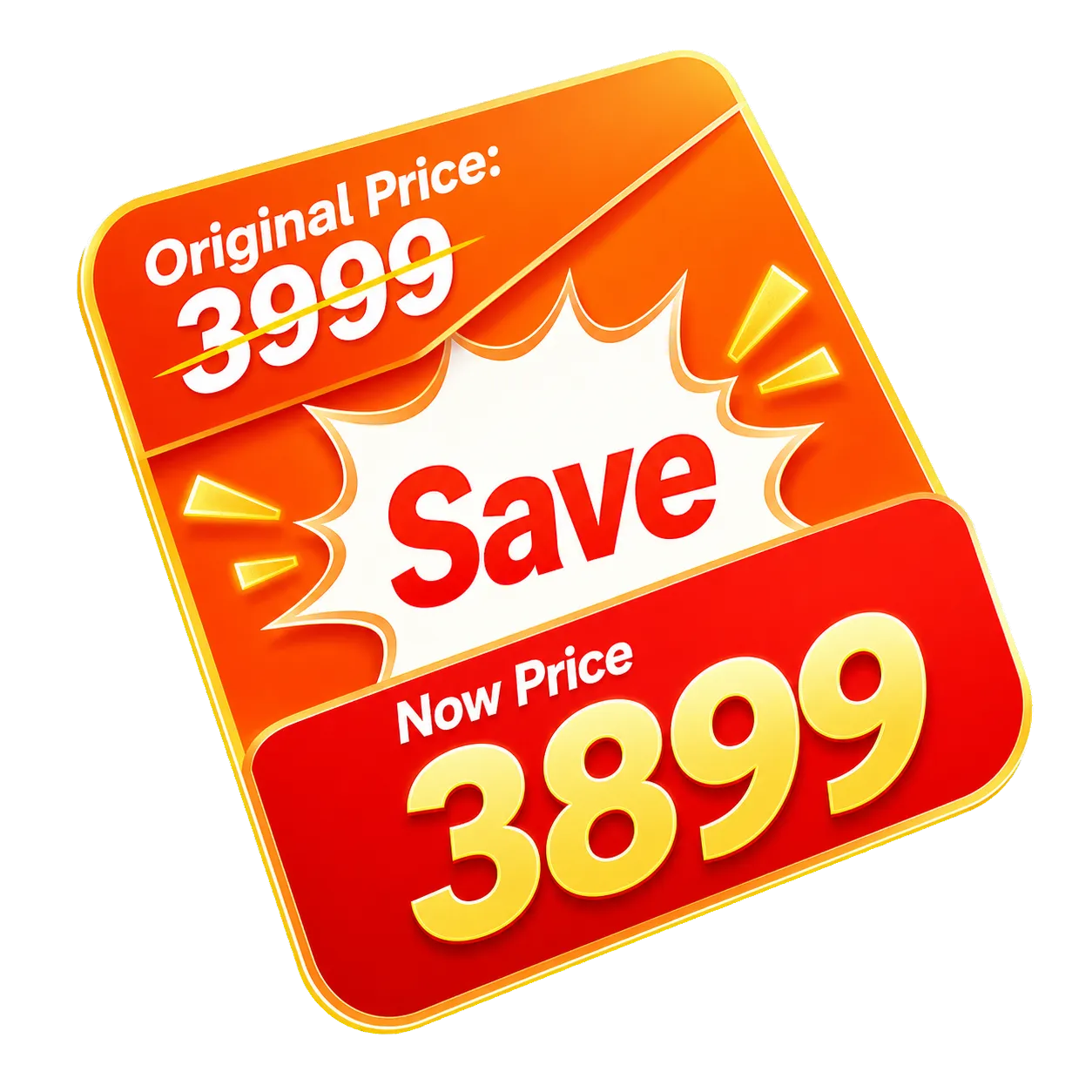 Red and orange price discount banner with arrow｜AI Image Generation Prompts