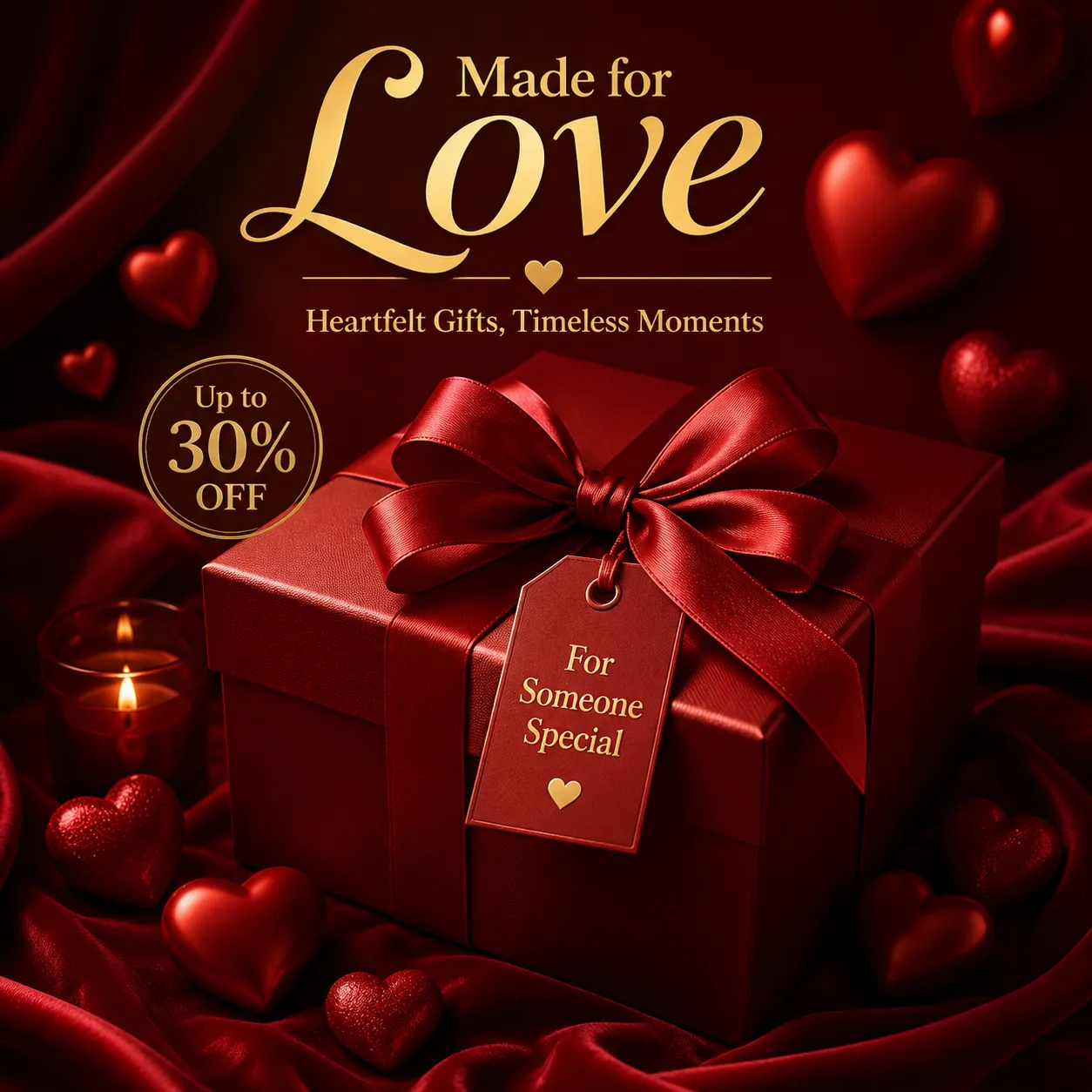 Red Gift Boxes with Floating Hearts for Valentine's Day｜AI Image Generation Prompts