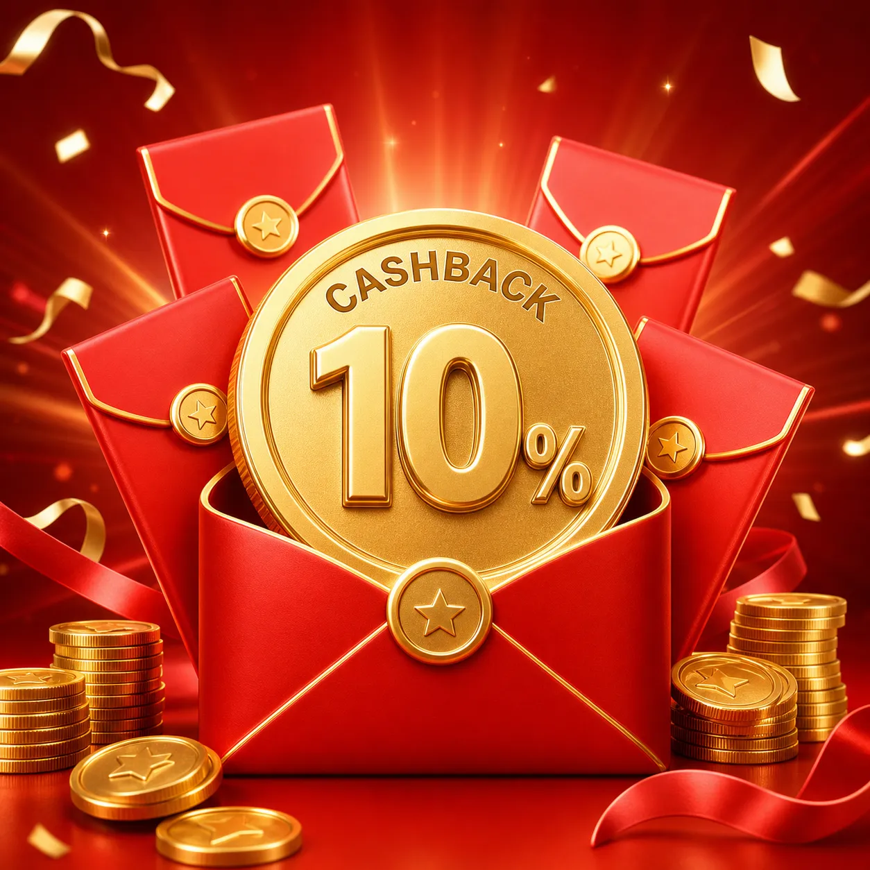 Festive red envelopes and gold coins arrangement｜AI Image Generation Prompts