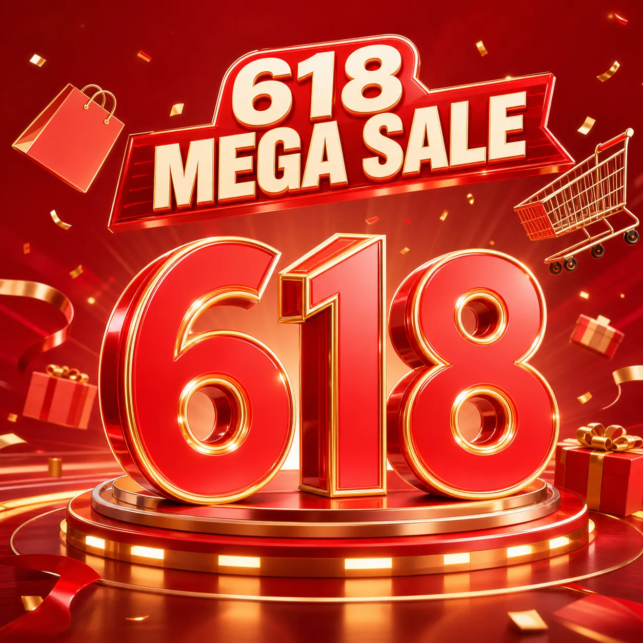 3D Glossy Red and Orange Number 618｜AI Image Generation Prompts