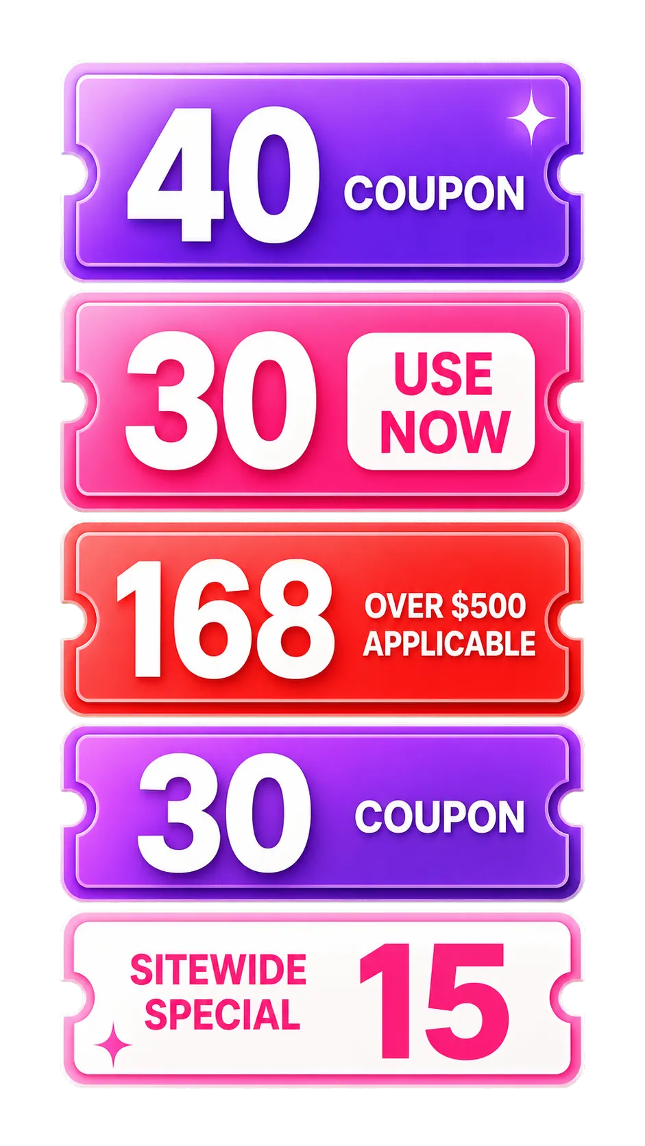 Colorful discount coupons and price tags set｜AI Image Generation Prompts