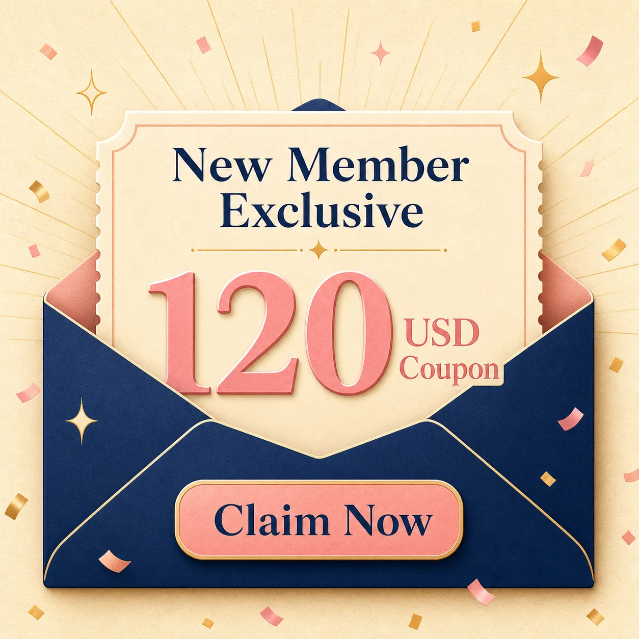 New Member Exclusive 120 Yuan Coupon Graphic｜AI Image Generation Prompts
