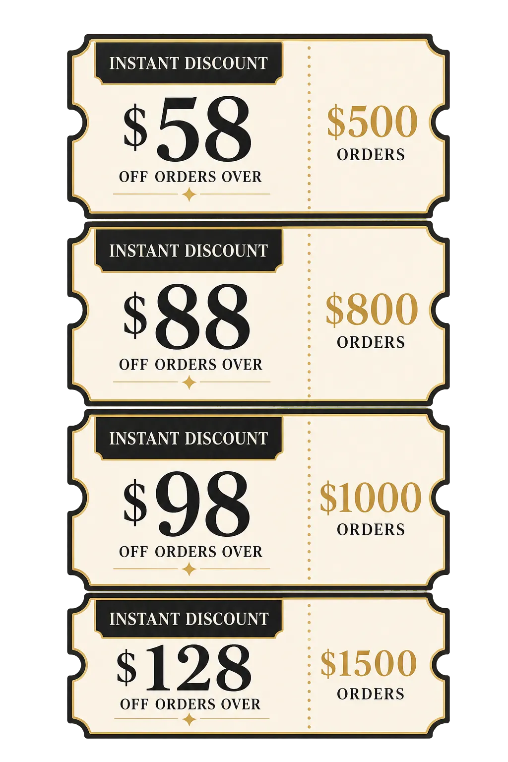 Gold and black promotional sale banners with prices｜AI Image Generation Prompts