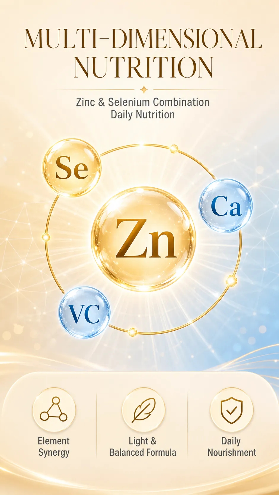 Multivitamin Nutrition Diagram with Zinc and Selenium｜AI Image Generation Prompts