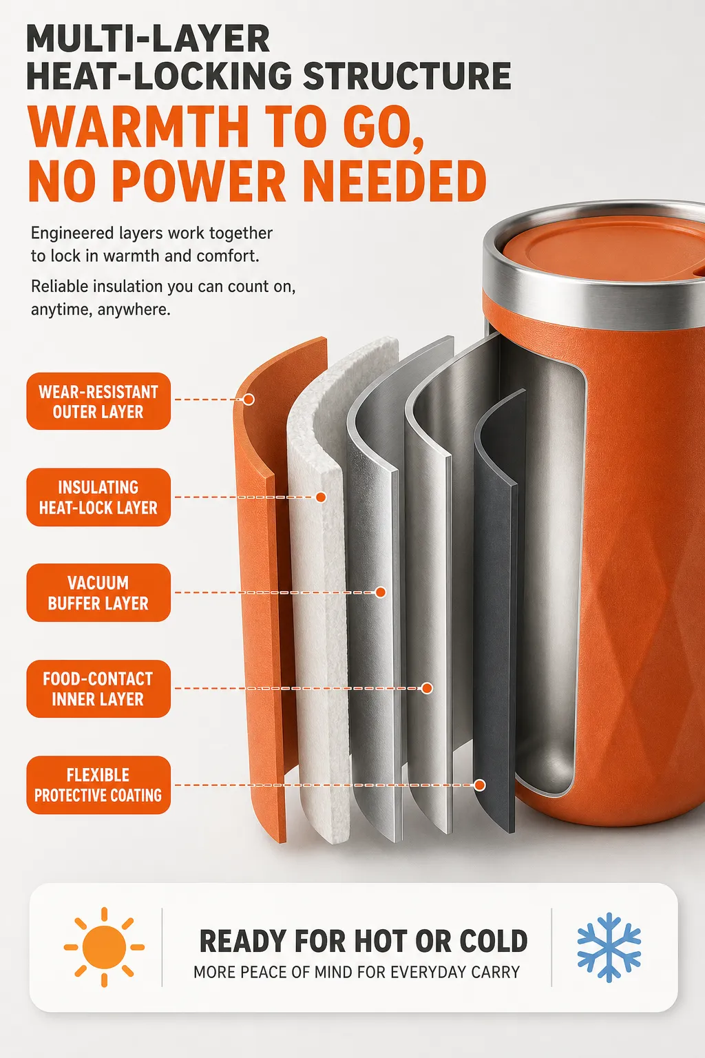 Multi-layer insulated tumbler structure diagram｜AI Image Generation Prompts