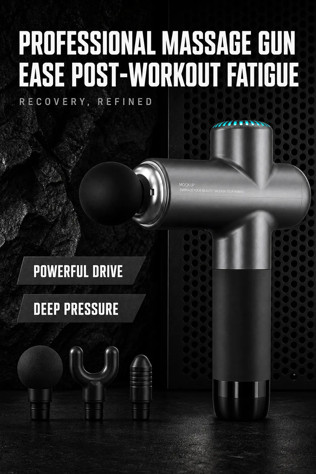Professional Black Massage Gun for Muscle Relief｜AI Image Generation Prompts