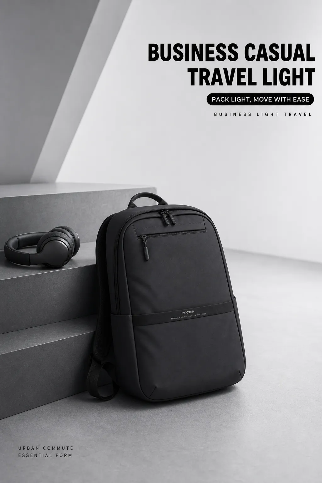 Black Business Light Travel Backpack｜AI Image Generation Prompts