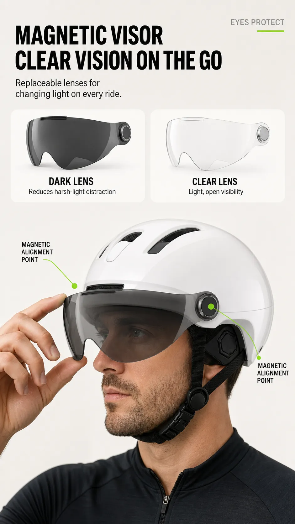 Magnetic Goggles Helmet with Replaceable Lenses｜AI Image Generation Prompts