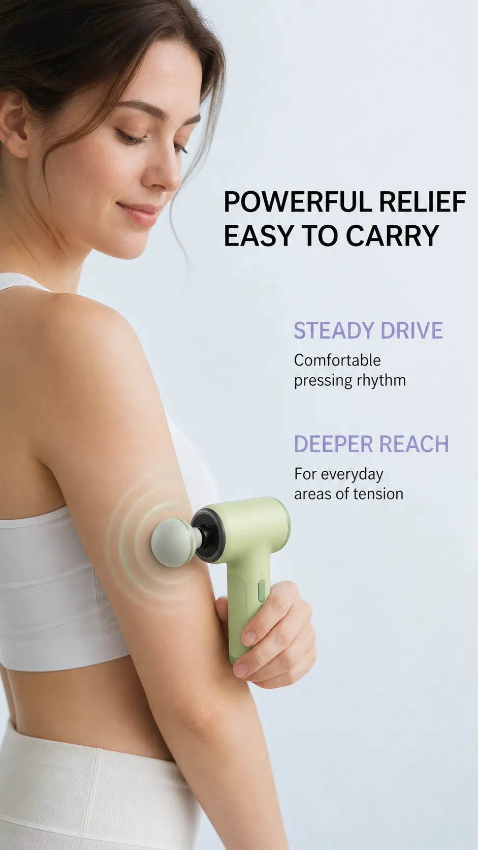 Green Mini Massage Gun for Muscle Relaxation｜AI Image Generation Prompts