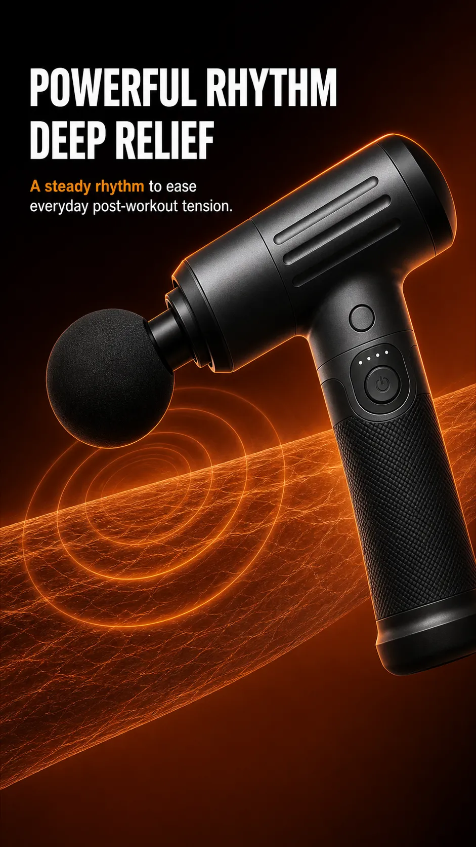 Black Massage Gun for Deep Muscle Relief｜AI Image Generation Prompts