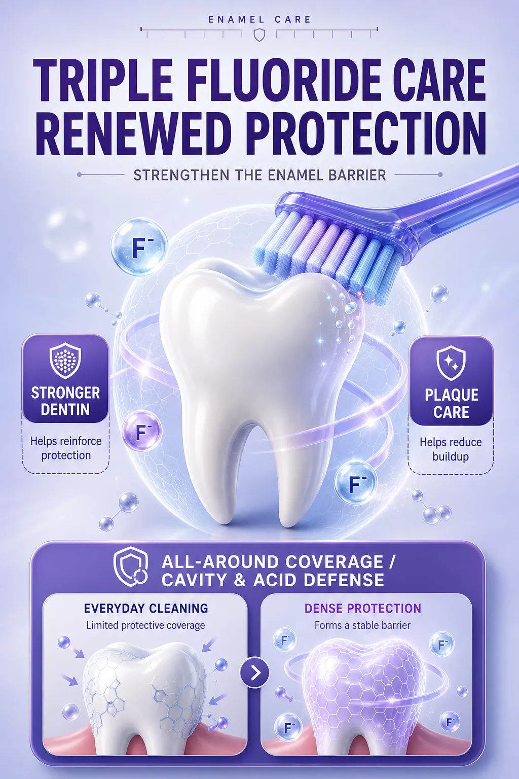 Fluoride Enamel Care and Tooth Protection Infographic｜AI Image Generation Prompts