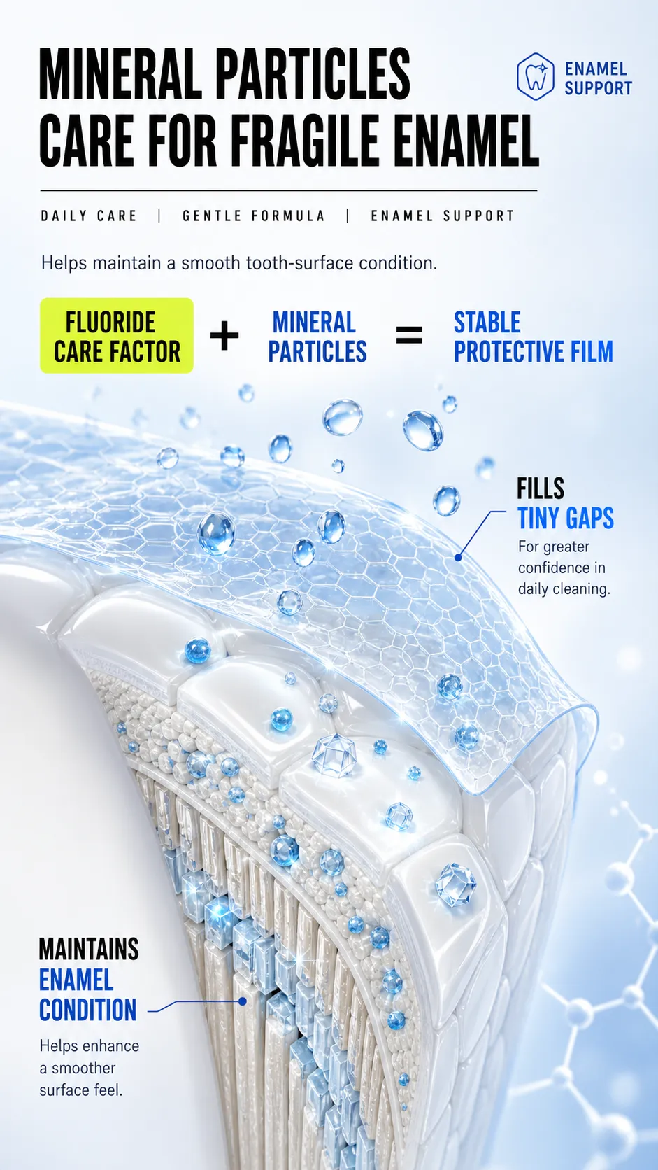 Mineral particles toothbrush for enamel care｜AI Image Generation Prompts