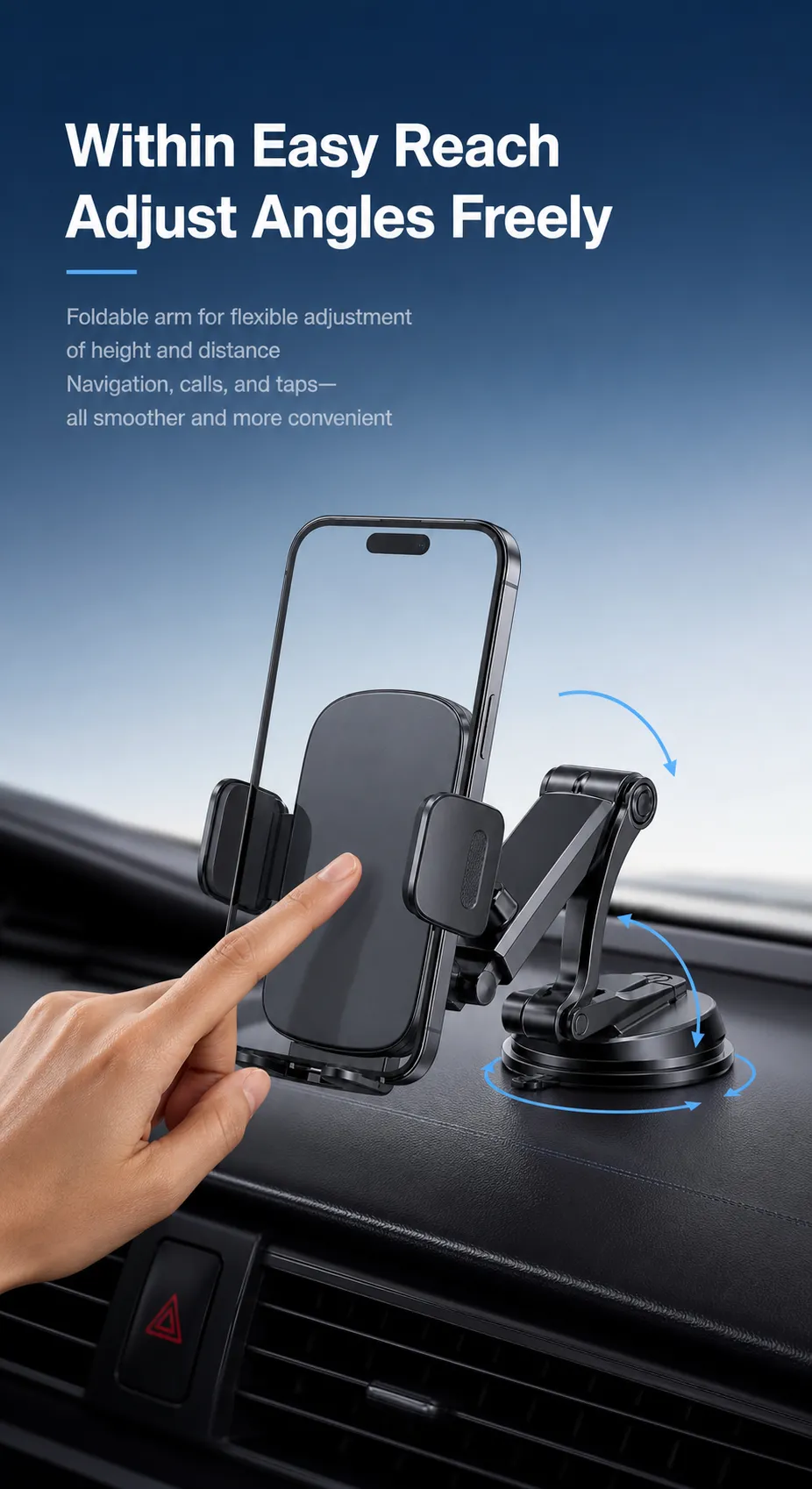 Adjustable Car Phone Holder Mount on Dashboard｜AI Image Generation Prompts