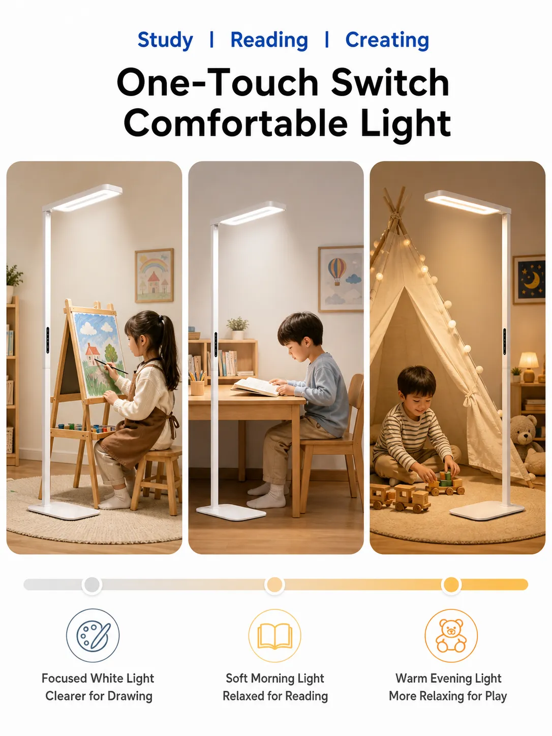 Adjustable Floor Lamp for Kids Learning and Playing｜AI Image Generation Prompts