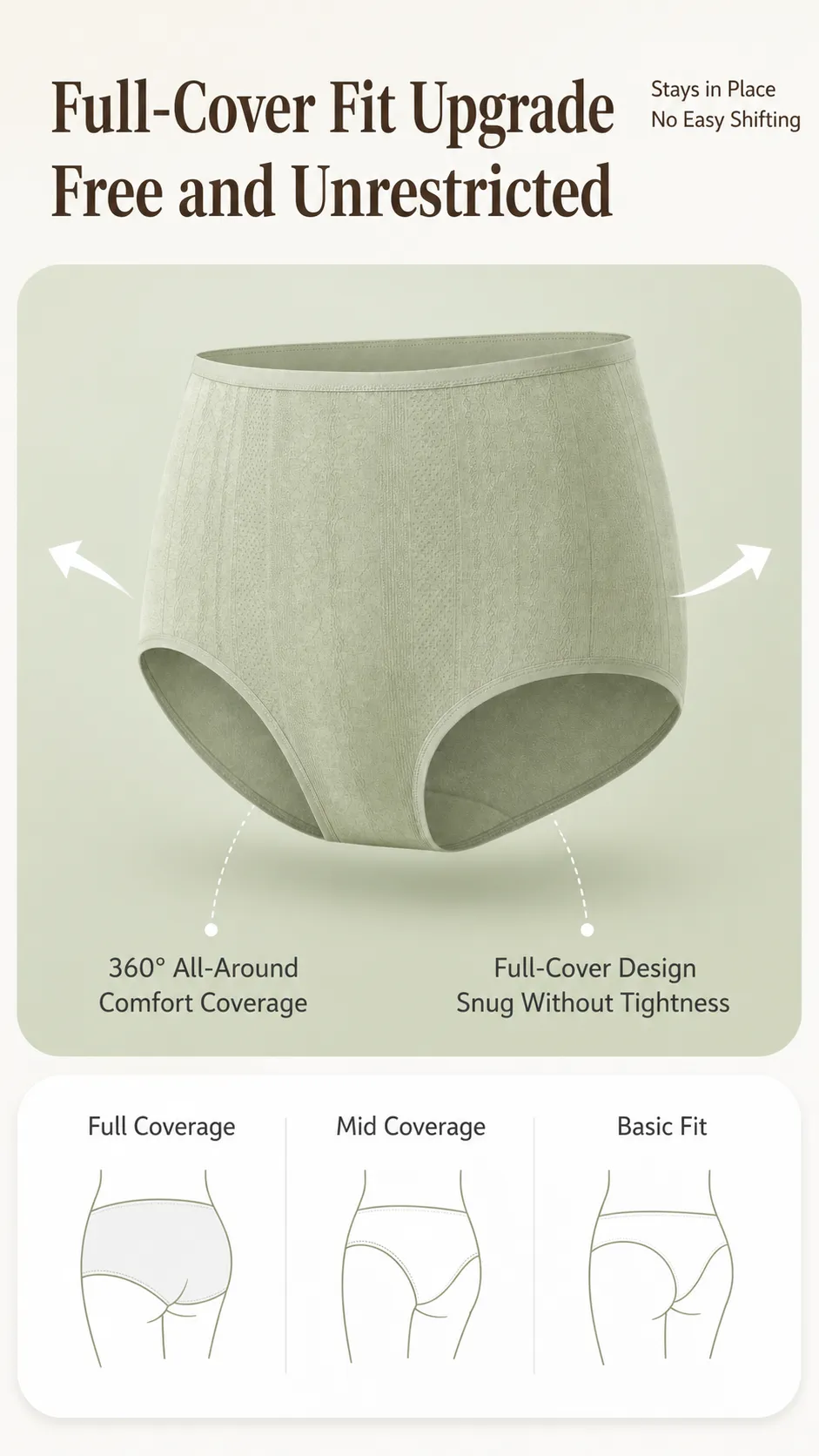 High-Waist Full Coverage Women's Underwear Panties｜AI Image Generation Prompts