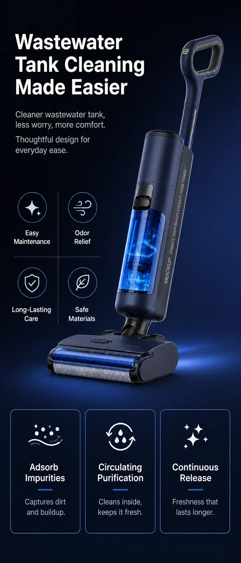 Cordless Floor Washer with Self-Cleaning Sewage Tank｜AI Image Generation Prompts