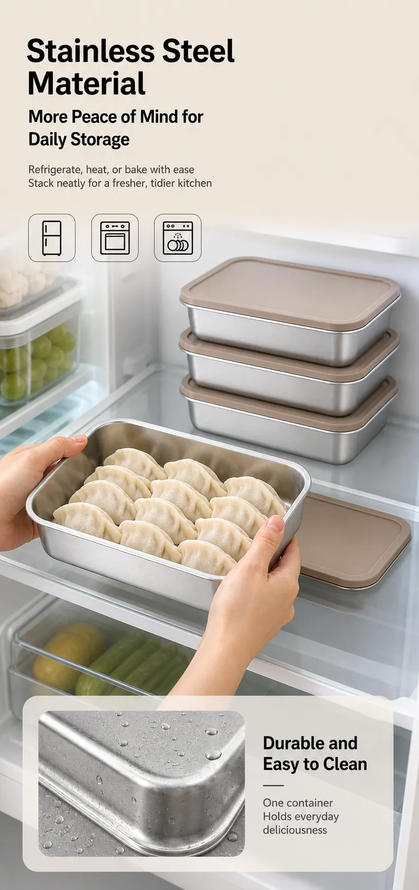 Stainless Steel Food Storage Containers Set｜AI Image Generation Prompts