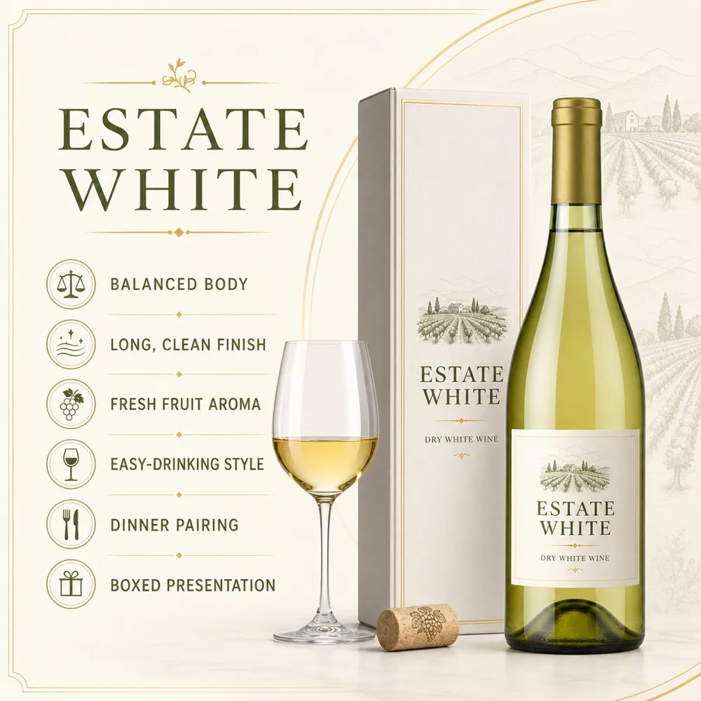 White Wine Bottle and Gift Box Mockup with Glass｜AI Image Generation Prompts