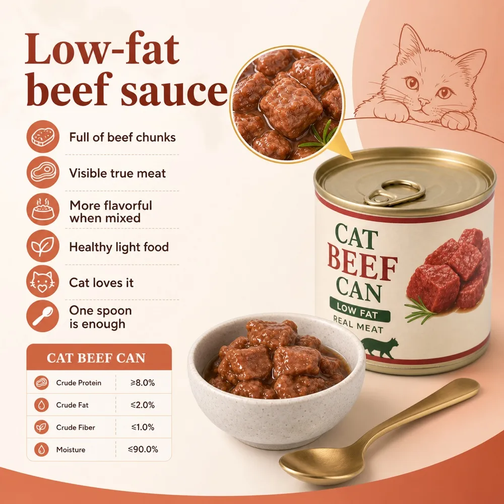Low Fat Cat Beef Can Mockup with Real Meat｜AI Image Generation Prompts