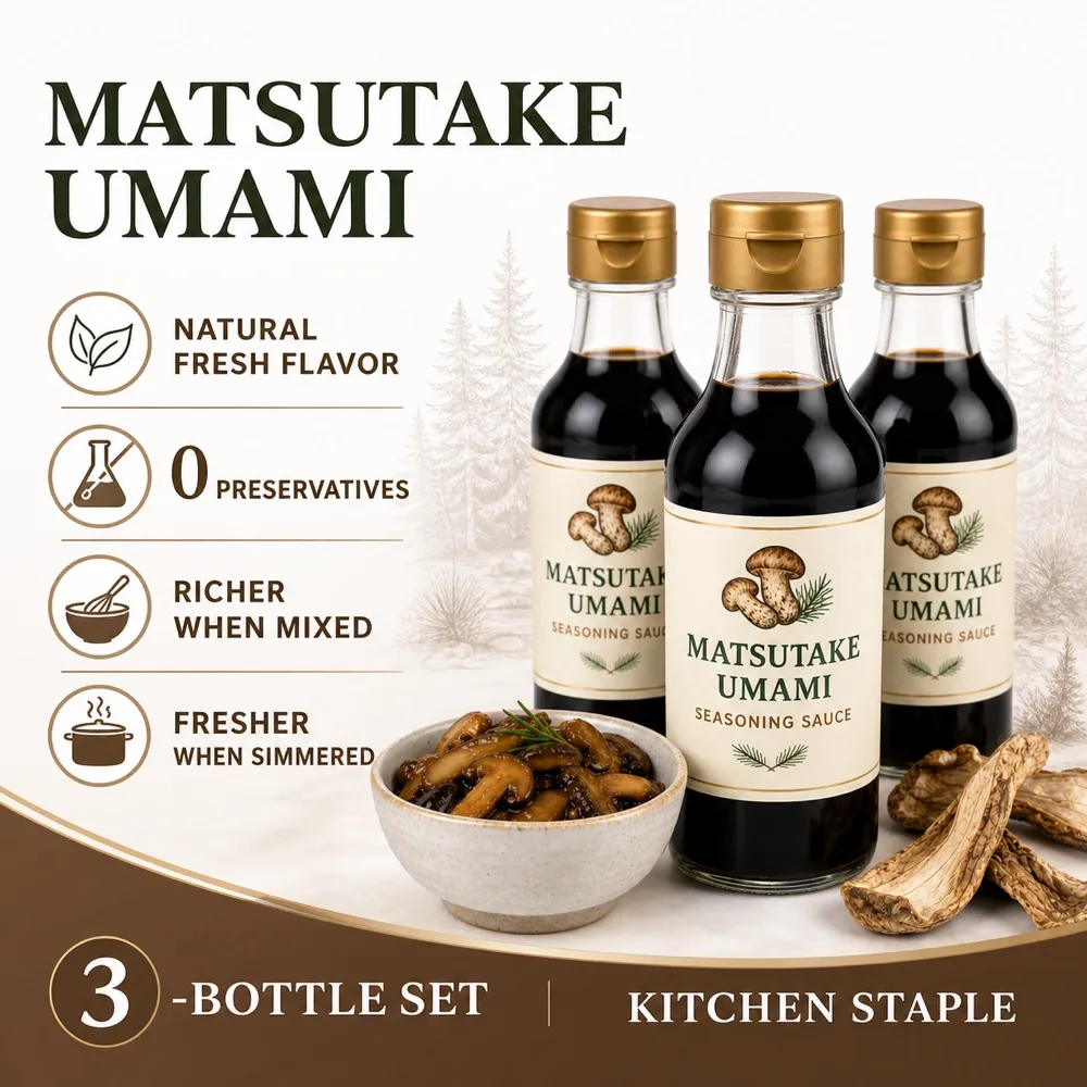 Matsutake Umami Seasoning Sauce Bottles Mockup｜AI Image Generation Prompts