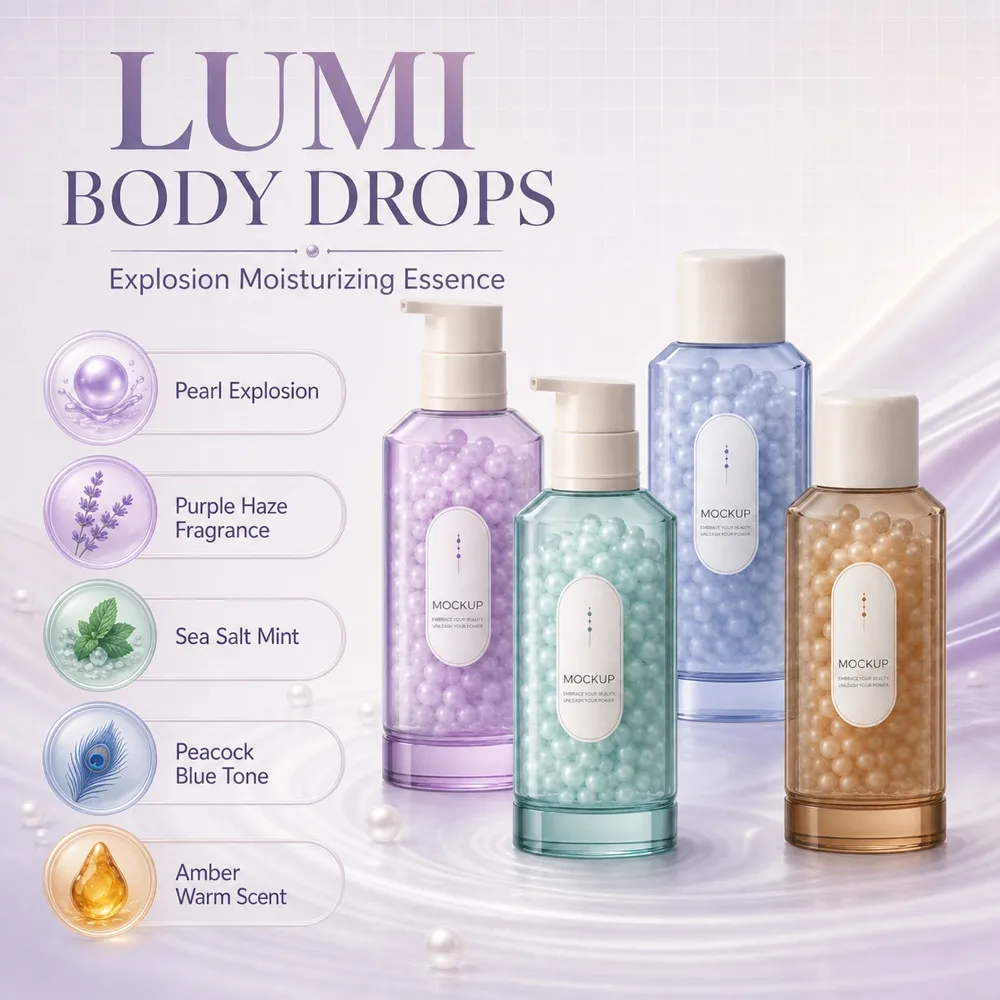 Lumi Body Drops Bead Bottle Mockup｜AI Image Generation Prompts