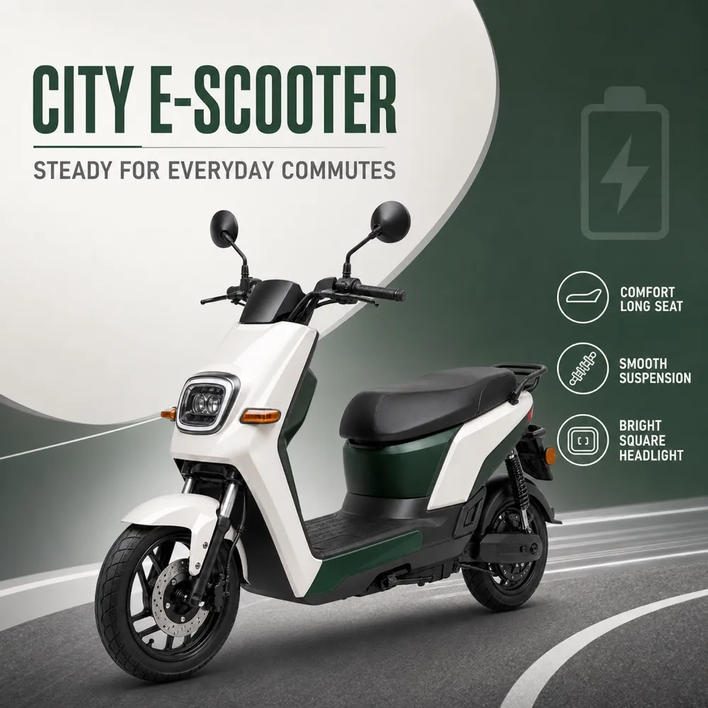 White and Green Electric Scooter for City Commuting｜AI Image Generation Prompts