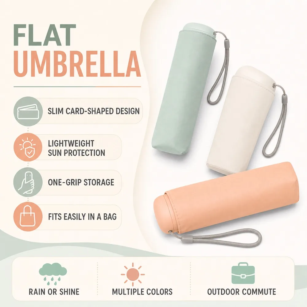 Flat Umbrella Mockup Set - Portable and Lightweight｜AI Image Generation Prompts