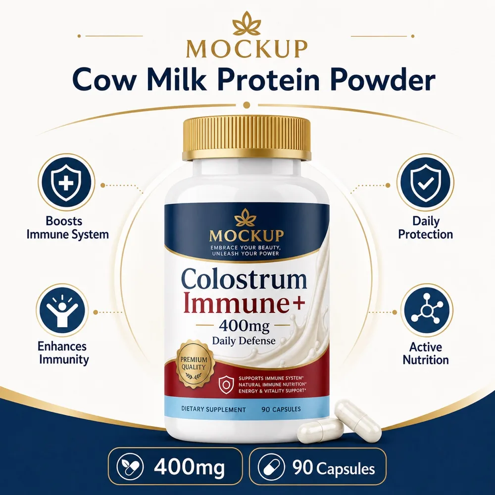 Colostrum Immune+ 400mg Daily Defense Supplement Bottle｜AI Image Generation Prompts