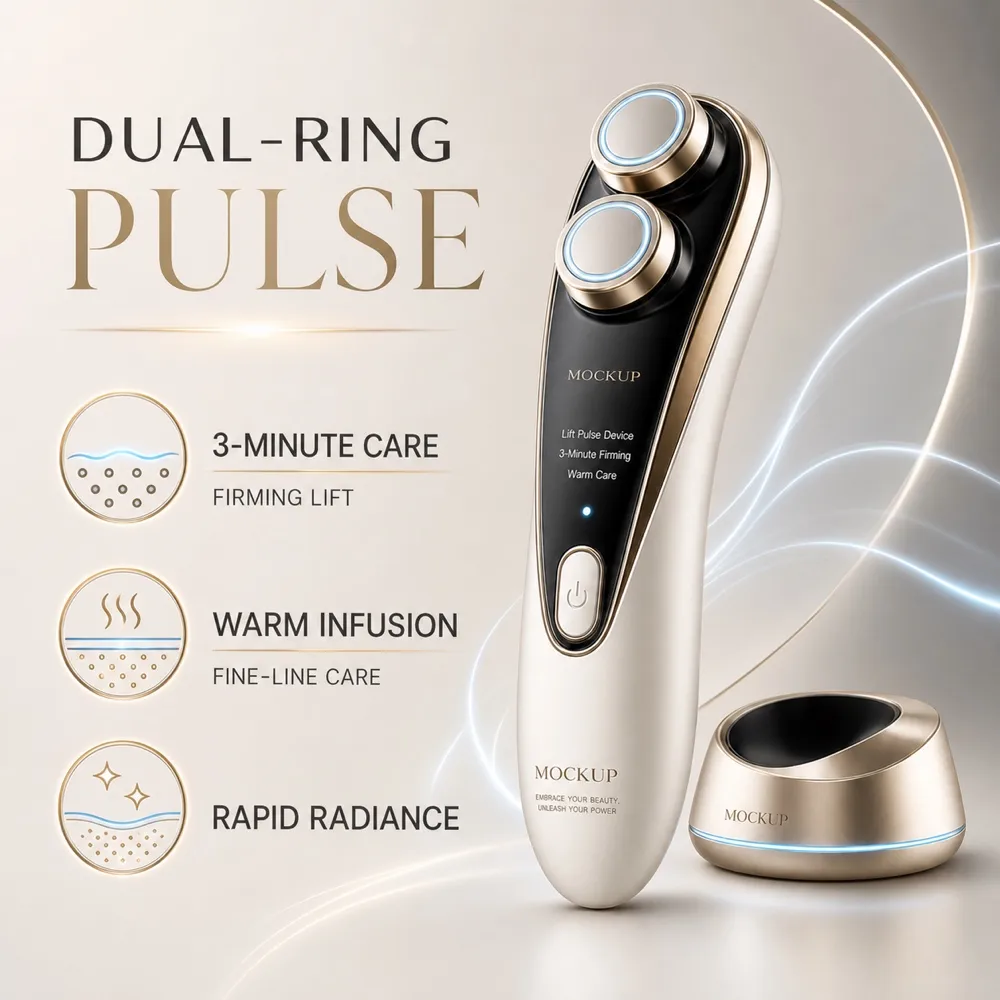 White and Gold Facial Lifting Device Mockup｜AI Image Generation Prompts
