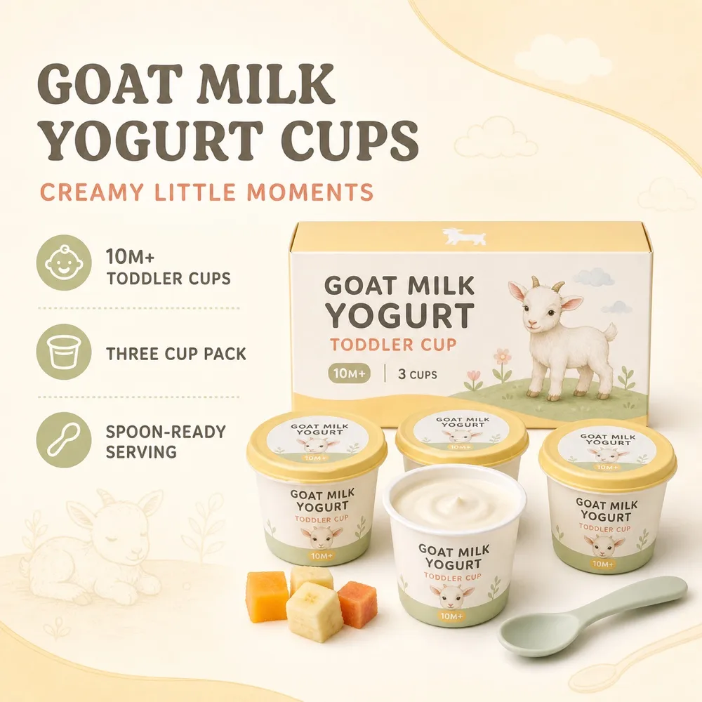 Goat Milk Yogurt Toddler Cup Packaging Mockup｜AI Image Generation Prompts