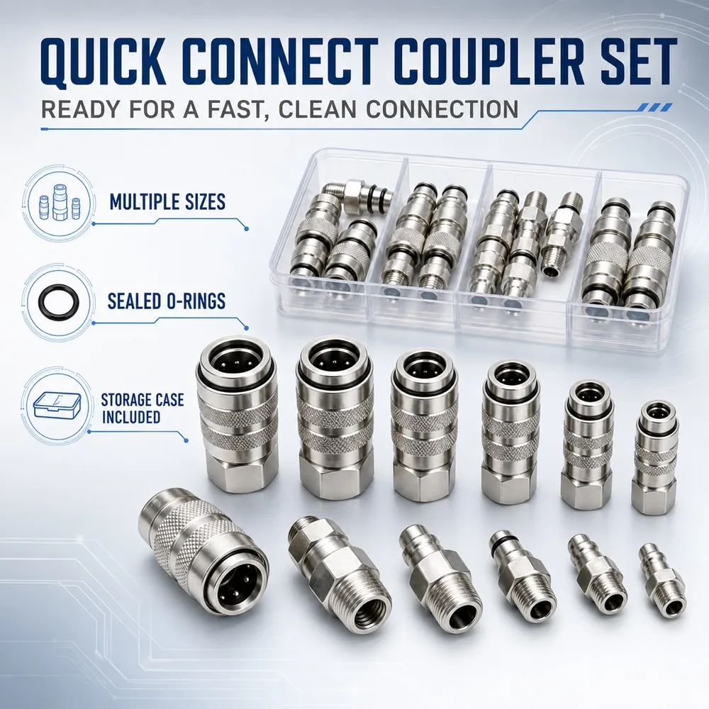 C-Type Quick Connector Pneumatic Fittings Set｜AI Image Generation Prompts
