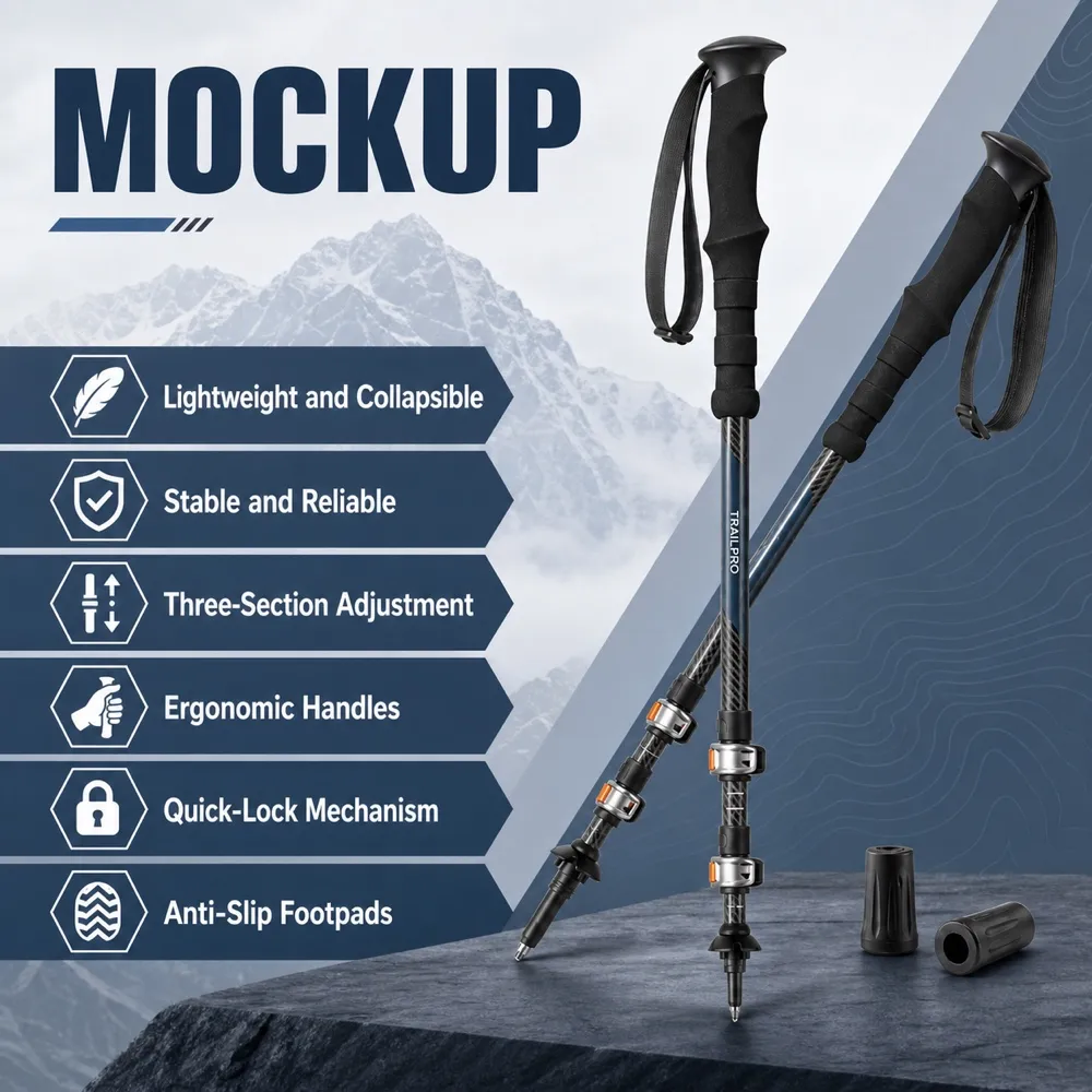 Lightweight Telescopic Trekking Poles Set｜AI Image Generation Prompts