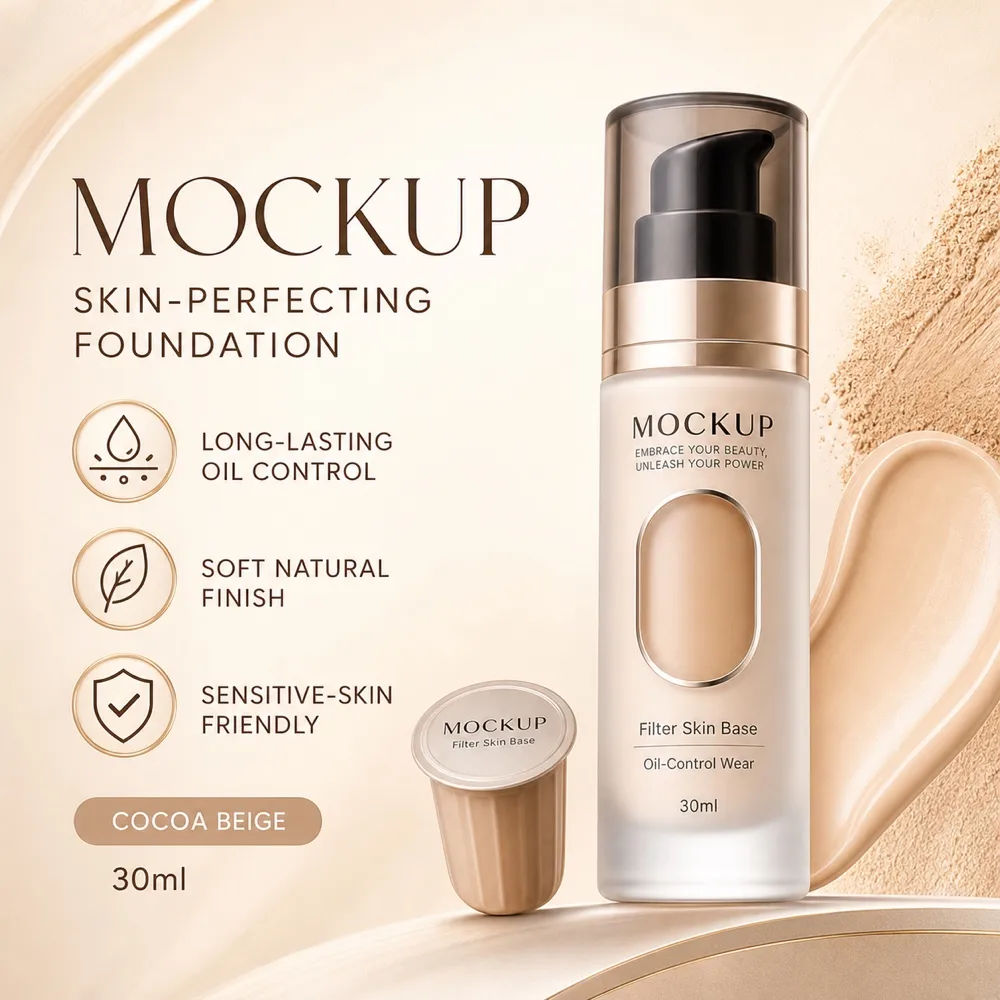 Filter Skin Base Oil-Control Wear Cosmetic Mockup｜AI Image Generation Prompts