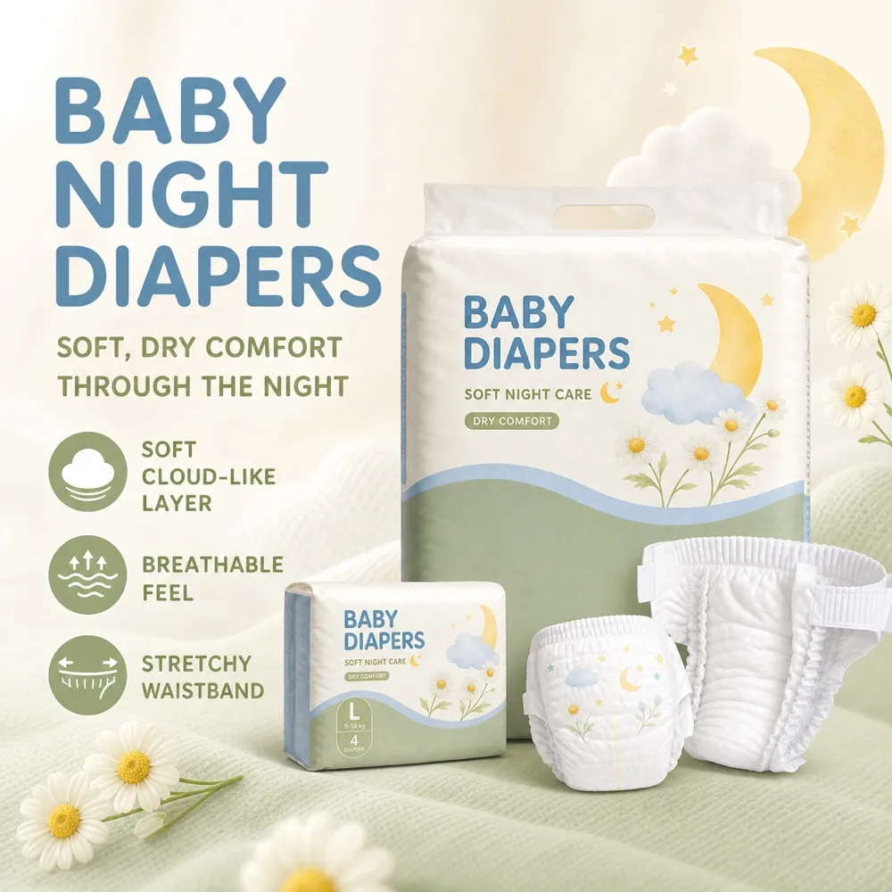 Baby Diapers Night Care Mockup Packaging Design｜AI Image Generation Prompts
