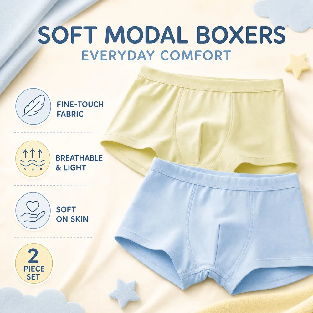 Yellow and Blue Men's Soft Modal Boxer Briefs｜AI Image Generation Prompts