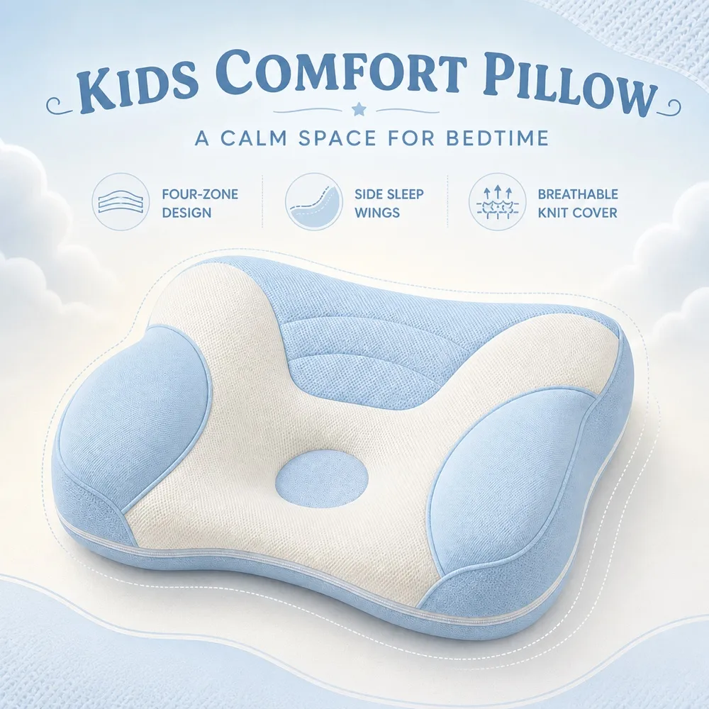 Children's Growth Spine Protection Pillow with 4D Support｜AI Image Generation Prompts