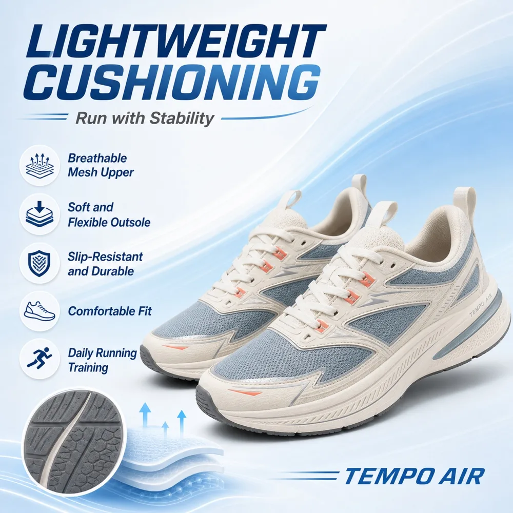 Tempo Air Lightweight Running Shoes for Stability｜AI Image Generation Prompts