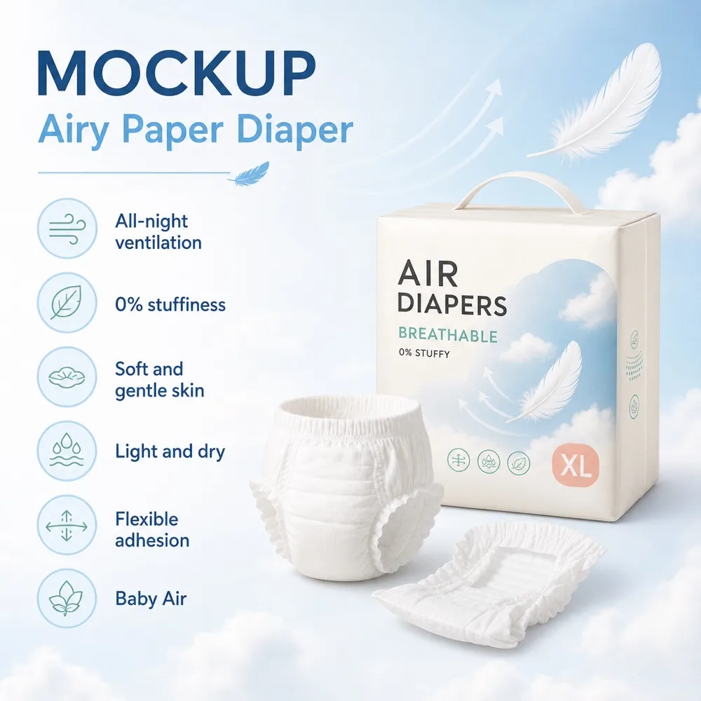 Baby Air Diapers Breathable Mockup Design｜AI Image Generation Prompts