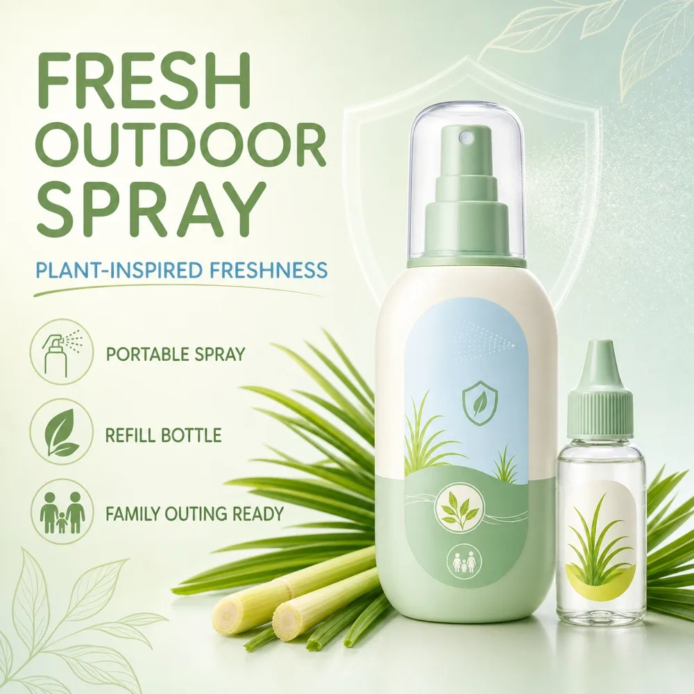Fresh Plant Mosquito Repellent Spray for Outdoor Use｜AI Image Generation Prompts